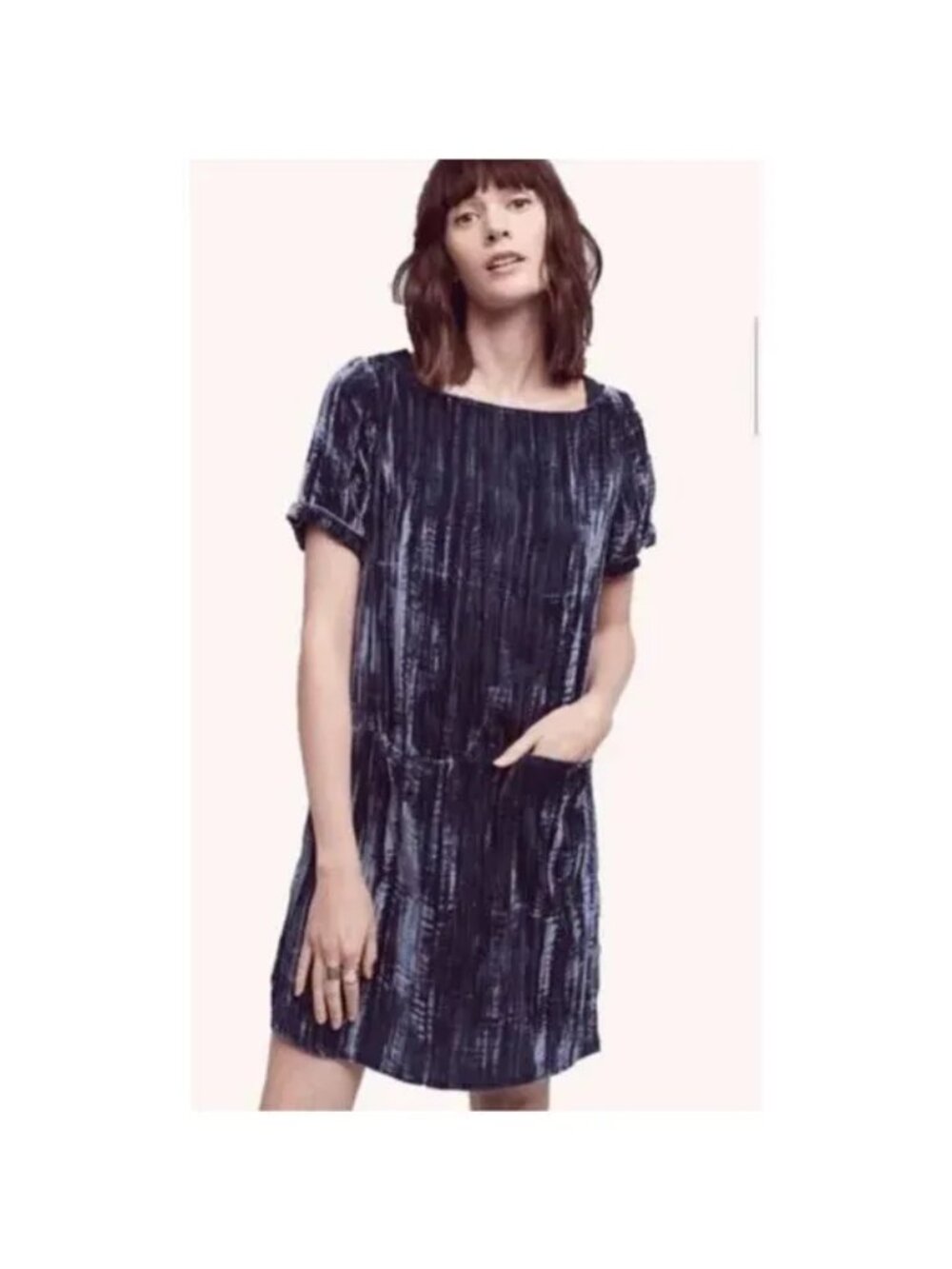 Anthropologie Floreat Crushed Velvet Shift Dress, Size Small